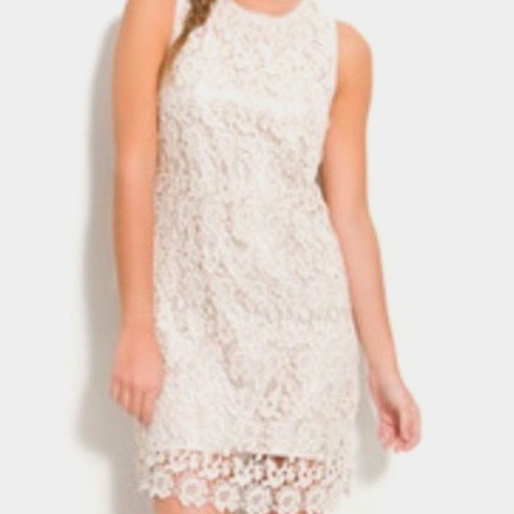 White Lush Lace Dress Ivory Small Sz S